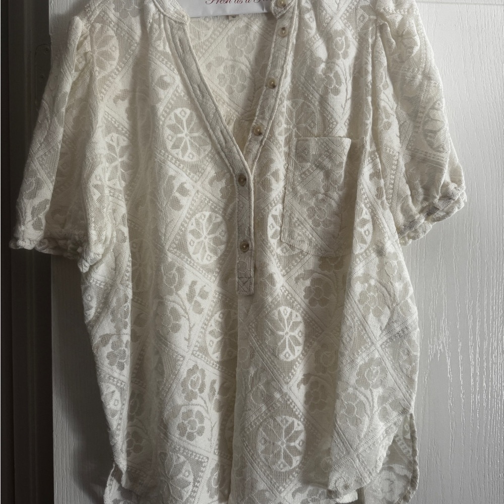 Pilcro White Lace Women's Top